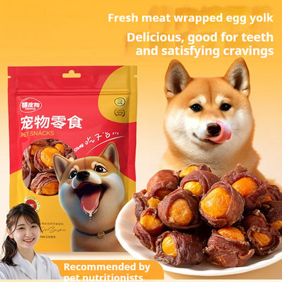 HKM-0650685 Savory Chicken and Duck Egg Yolk Treats for Dogs - Ideal for Training and Molar Care