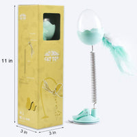 HKM-0650813 Catnip Toy with Plastic Sucker and Colorful Feather for Engaging Play