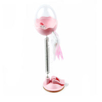 HKM-0650813 Catnip Toy with Plastic Sucker and Colorful Feather for Engaging Play