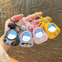 HKM-065171 Starry Sky 3D Glowing Bear Keychain for Kids - Cute Astronaut Pendant for Bags and Accessories