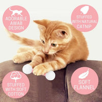 HKM-0652093 Soft Plush Cat Kicker Toys with Catnip for Interactive Play - Set of 5 for Cats