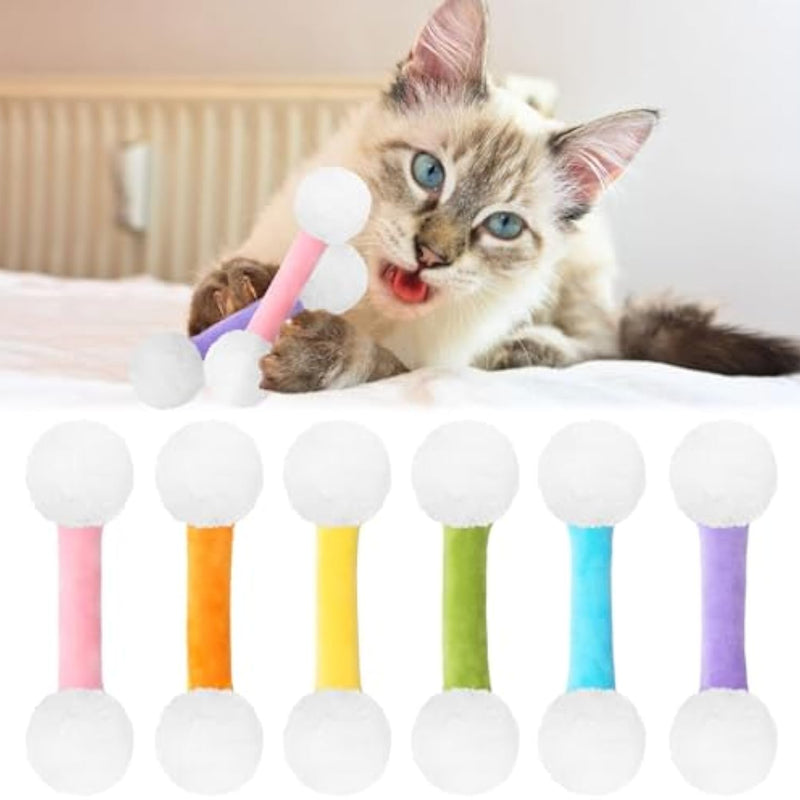 HKM-0652093 Soft Plush Cat Kicker Toys with Catnip for Interactive Play - Set of 5 for Cats