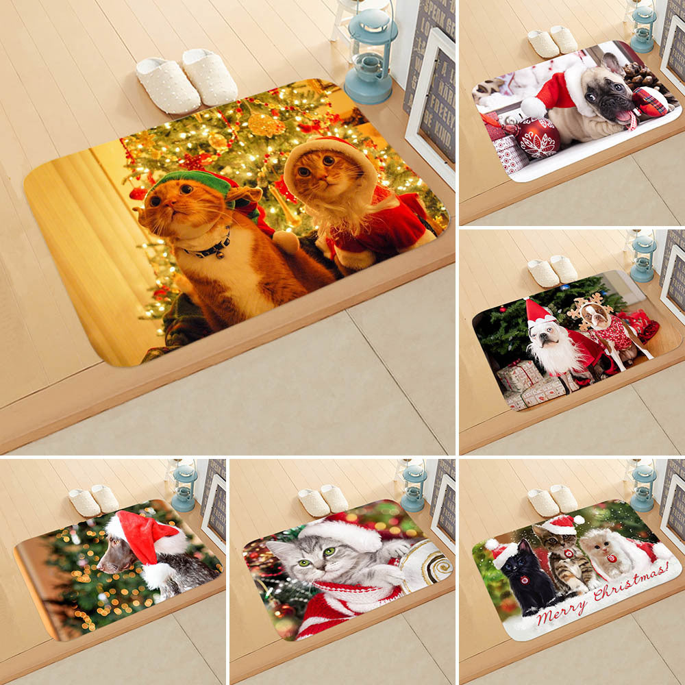 HKM-065235 Absorbent Non-slip Rectangle Floor Mat for Bedroom and Bathroom, 40x60cm Flannel Design