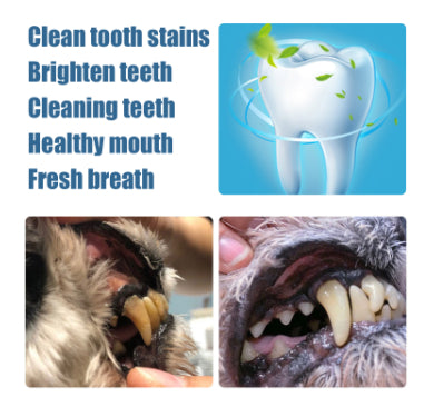 HKM-0652477 Pet Teeth Whitening Pen for Dogs and Cats - Tartar Remover with 2 Dental Brushes - 6ml Total