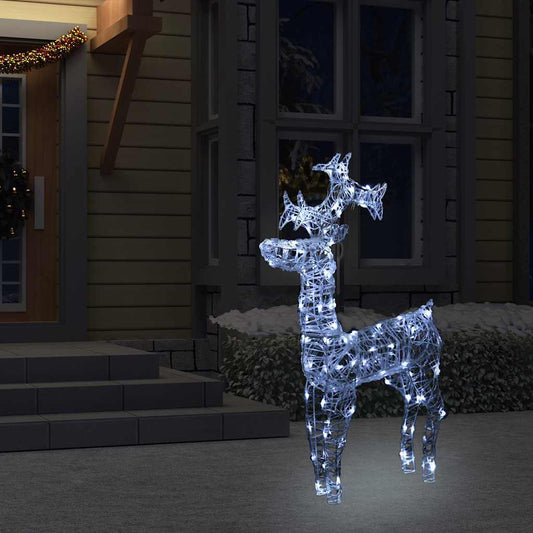 HKM-065299 Christmas Acrylic Reindeer Decoration with 90 LEDs and 8 Lighting Effects, Waterproof for Indoor/Outdoor Use
