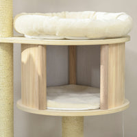 HKM-0653885 3-Level Cat Tree Tower with Scratching Posts, Condo, Beds, and Badminton Toys for Kittens