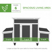 HKM-0654269 Spacious Dark Gray Wooden Chicken Coop with Nesting Box for Up to 6 Chickens