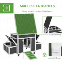 HKM-0654269 Spacious Dark Gray Wooden Chicken Coop with Nesting Box for Up to 6 Chickens