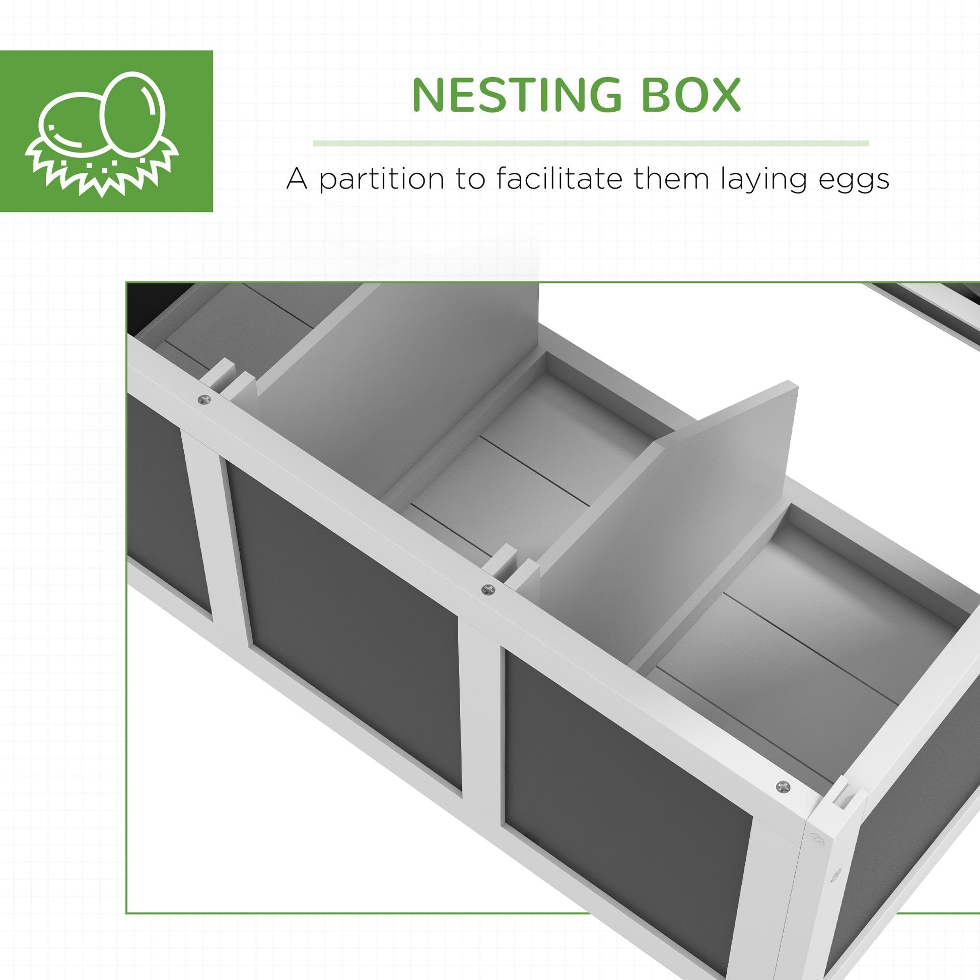 HKM-0654269 Spacious Dark Gray Wooden Chicken Coop with Nesting Box for Up to 6 Chickens