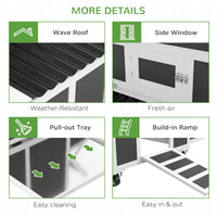 HKM-0654269 Spacious Dark Gray Wooden Chicken Coop with Nesting Box for Up to 6 Chickens