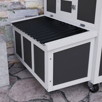HKM-0654269 Spacious Dark Gray Wooden Chicken Coop with Nesting Box for Up to 6 Chickens