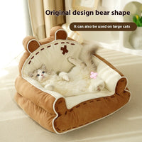 HKM-0654653 Cozy Four Seasons Cat Bed with Warm-keeping and Cold-proof Features