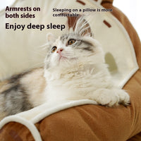 HKM-0654653 Cozy Four Seasons Cat Bed with Warm-keeping and Cold-proof Features