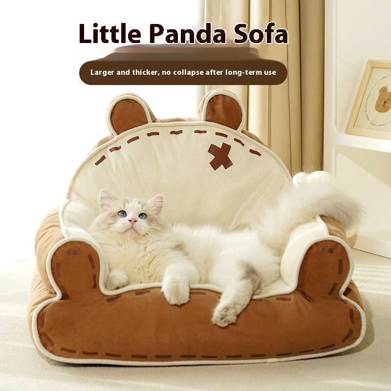 HKM-0654653 Cozy Four Seasons Cat Bed with Warm-keeping and Cold-proof Features