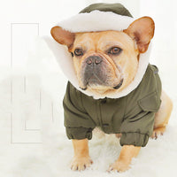 HKM-0655037 Cozy Cotton Winter Dog Clothes with Plus Velvet Thickening – Red and Green Options Available