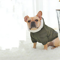 HKM-0655037 Cozy Cotton Winter Dog Clothes with Plus Velvet Thickening – Red and Green Options Available