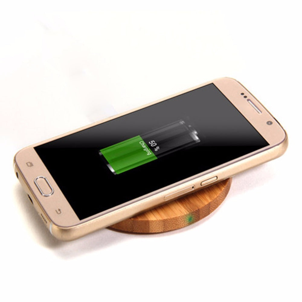 HKM-065555 Natural Heart-Shaped Bamboo Wireless Charging Pad - Eco-Friendly Design with Efficient Power Management