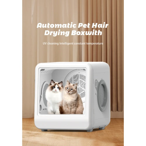 HKM-0656061 Pet Dryer Room with Hot & Cold Air, Automatic 3-Speed Mode, for Cats and Dogs, 32-40°C Temperature Range