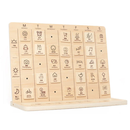 HKM-065619 Daily Routine Wooden Chore Board Planner with Checklist Lines