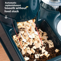 HKM-0656573 Automatic Double Cat Food and Water Bowl - Compact Plastic Pet Feeder