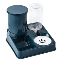 HKM-0656573 Automatic Double Cat Food and Water Bowl - Compact Plastic Pet Feeder