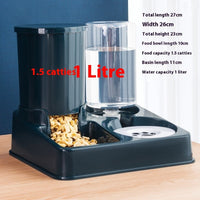 HKM-0656573 Automatic Double Cat Food and Water Bowl - Compact Plastic Pet Feeder