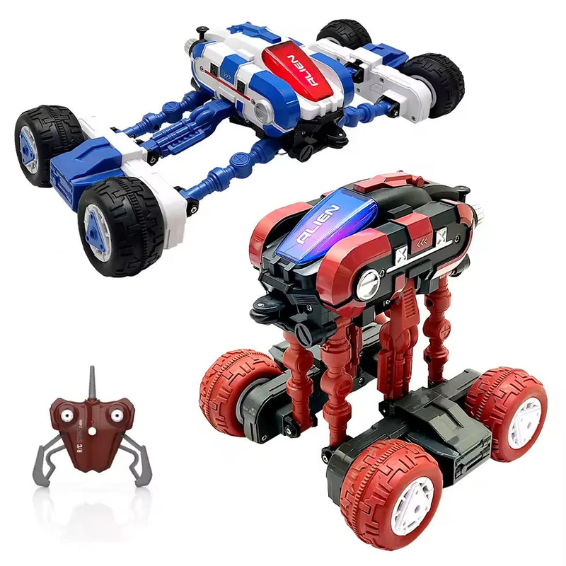 HKM-065747 Deformation Remote Control Stunt Car with LED Lights, Multi-Terrain, 1/26 Scale, 6-Channel Control