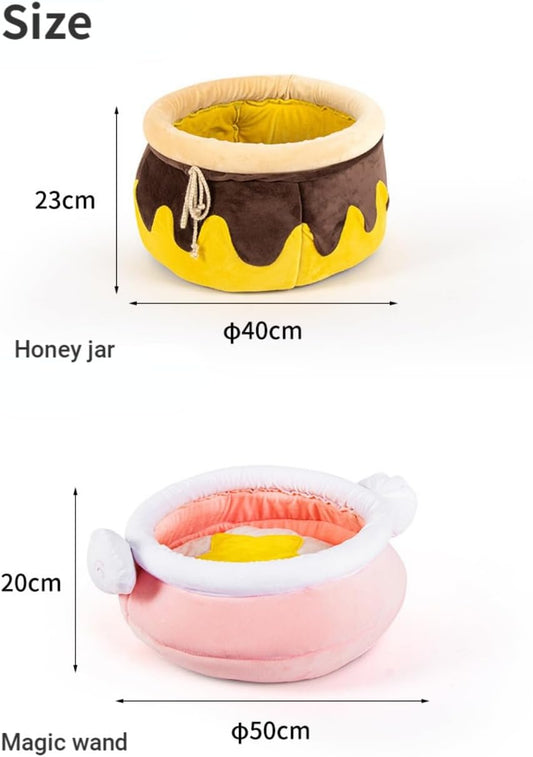 HKM-0657853 Cozy Honey Pot Cat Sofa Bed - Soft Warm Nest for Small Cats and Dogs