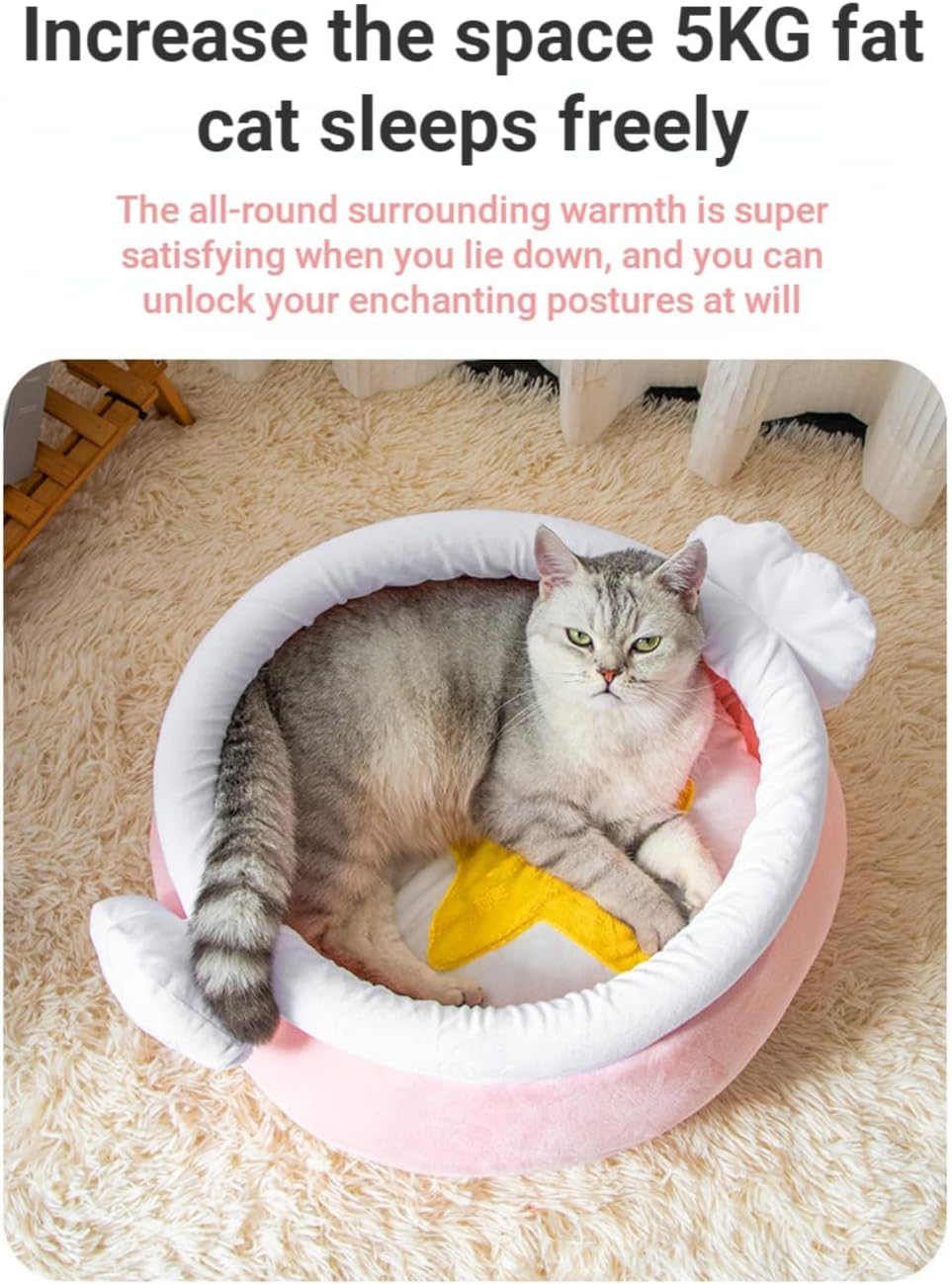 HKM-0657853 Cozy Honey Pot Cat Sofa Bed - Soft Warm Nest for Small Cats and Dogs