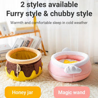 HKM-0657853 Cozy Honey Pot Cat Sofa Bed - Soft Warm Nest for Small Cats and Dogs