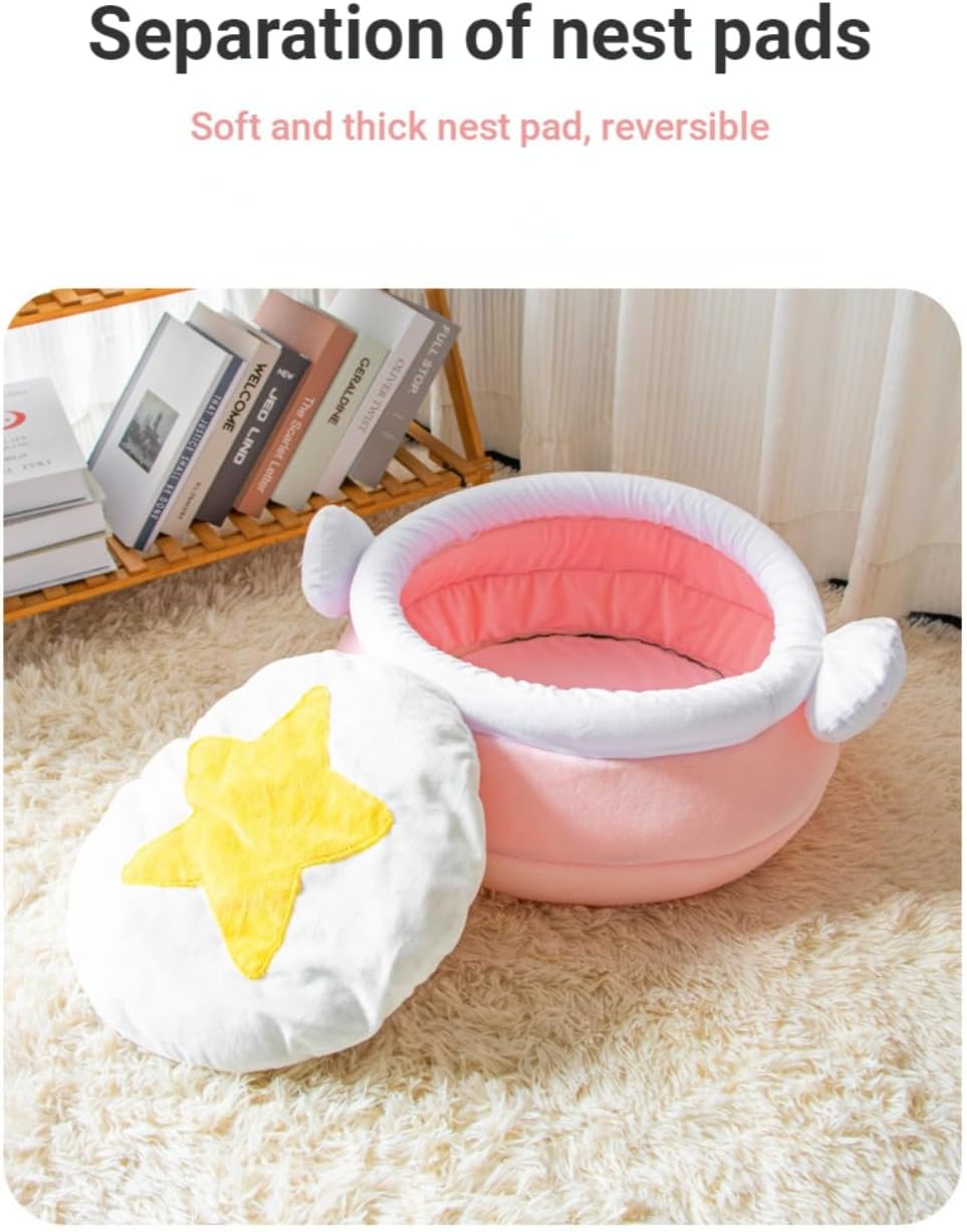HKM-0657853 Cozy Honey Pot Cat Sofa Bed - Soft Warm Nest for Small Cats and Dogs