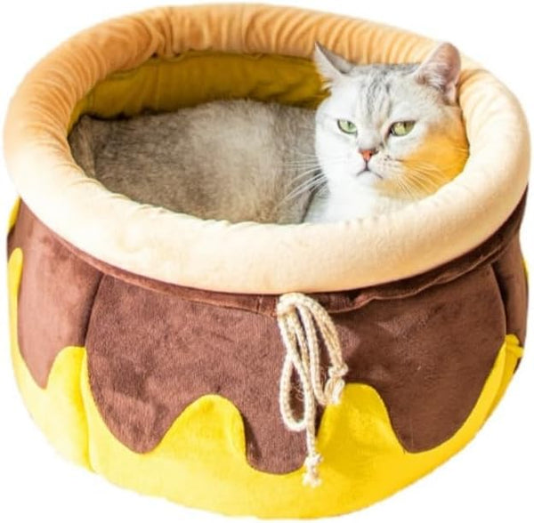 HKM-0657853 Cozy Honey Pot Cat Sofa Bed - Soft Warm Nest for Small Cats and Dogs
