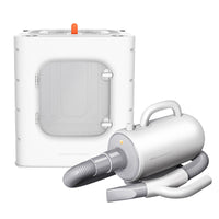 HKM-0658237 Pet Drying Box for Cats and Small Dogs - 62L Capacity, Includes Adapters for Water Blowers