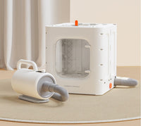 HKM-0658237 Pet Drying Box for Cats and Small Dogs - 62L Capacity, Includes Adapters for Water Blowers