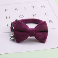 HKM-0658365 Adjustable Velvet Bow Collar for Small Dogs and Cats in Multiple Colors