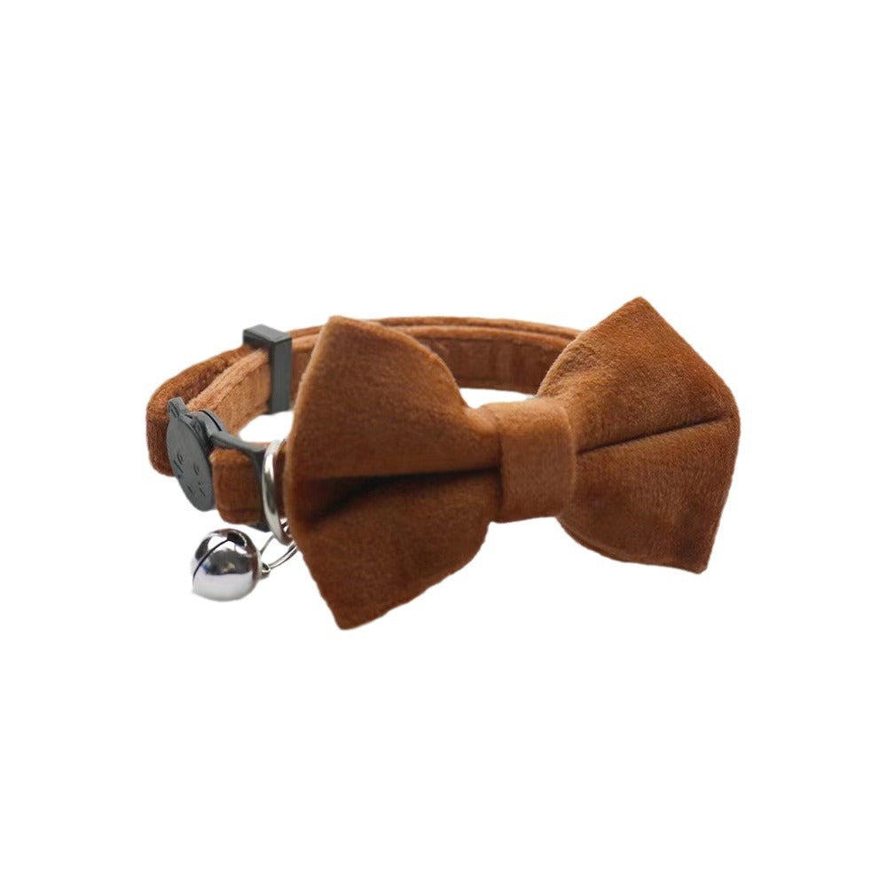 HKM-0658365 Adjustable Velvet Bow Collar for Small Dogs and Cats in Multiple Colors