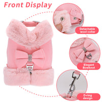 HKM-0658749 Adjustable Dog Walking Harness with Traction Rope - Cherry Blossom Powder, Mint Green, Dark Night Black