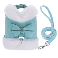 HKM-0658749 Adjustable Dog Walking Harness with Traction Rope - Cherry Blossom Powder, Mint Green, Dark Night Black