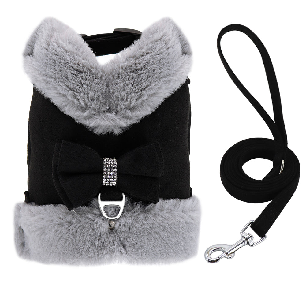 HKM-0658749 Adjustable Dog Walking Harness with Traction Rope - Cherry Blossom Powder, Mint Green, Dark Night Black
