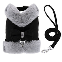 HKM-0658749 Adjustable Dog Walking Harness with Traction Rope - Cherry Blossom Powder, Mint Green, Dark Night Black