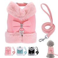 HKM-0658749 Adjustable Dog Walking Harness with Traction Rope - Cherry Blossom Powder, Mint Green, Dark Night Black