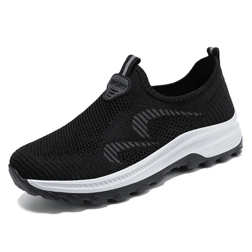 HKM-065875 B-YD17 Men's Recreational Sports Running Shoes Knitted Mesh Surface Refreshing Breathable Sole Soft Non-slip Stock