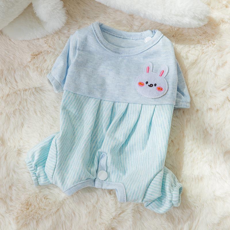 HKM-0660925 Cozy Cotton Cat Belly Wrap Suit in Beige Bear and Blue Rabbit Designs