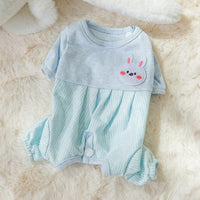 HKM-0660925 Cozy Cotton Cat Belly Wrap Suit in Beige Bear and Blue Rabbit Designs