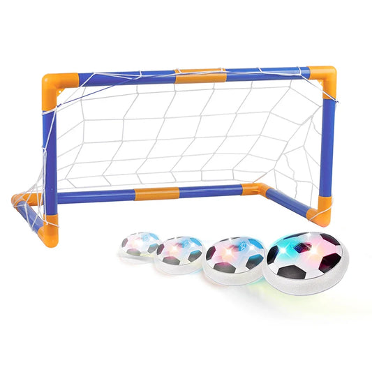 HKM-066131 Portable Electric Indoor Soccer Goal Set with Inflatable Football for Kids