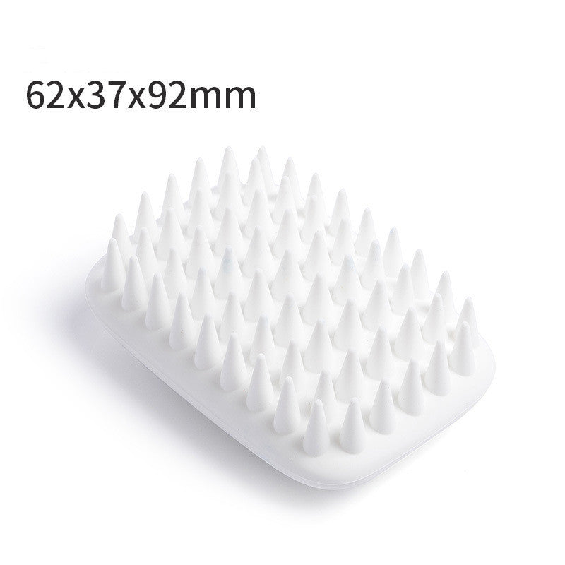 HKM-0661949 Silicone Pet Hair Comb for Cats and Dogs - Non-Slip Massage Brush in Beige