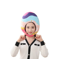 HKM-066323 Easter Egg Head Hat for Kids and Adults, Cute Cartoon Plush Toy Winter Accessory