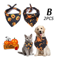 HKM-0663741 Halloween Triangle Scarf for Dogs - Fun Pumpkin, Witch, and Bone Designs, 45x45x65cm, Polyester