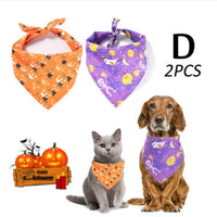 HKM-0663741 Halloween Triangle Scarf for Dogs - Fun Pumpkin, Witch, and Bone Designs, 45x45x65cm, Polyester