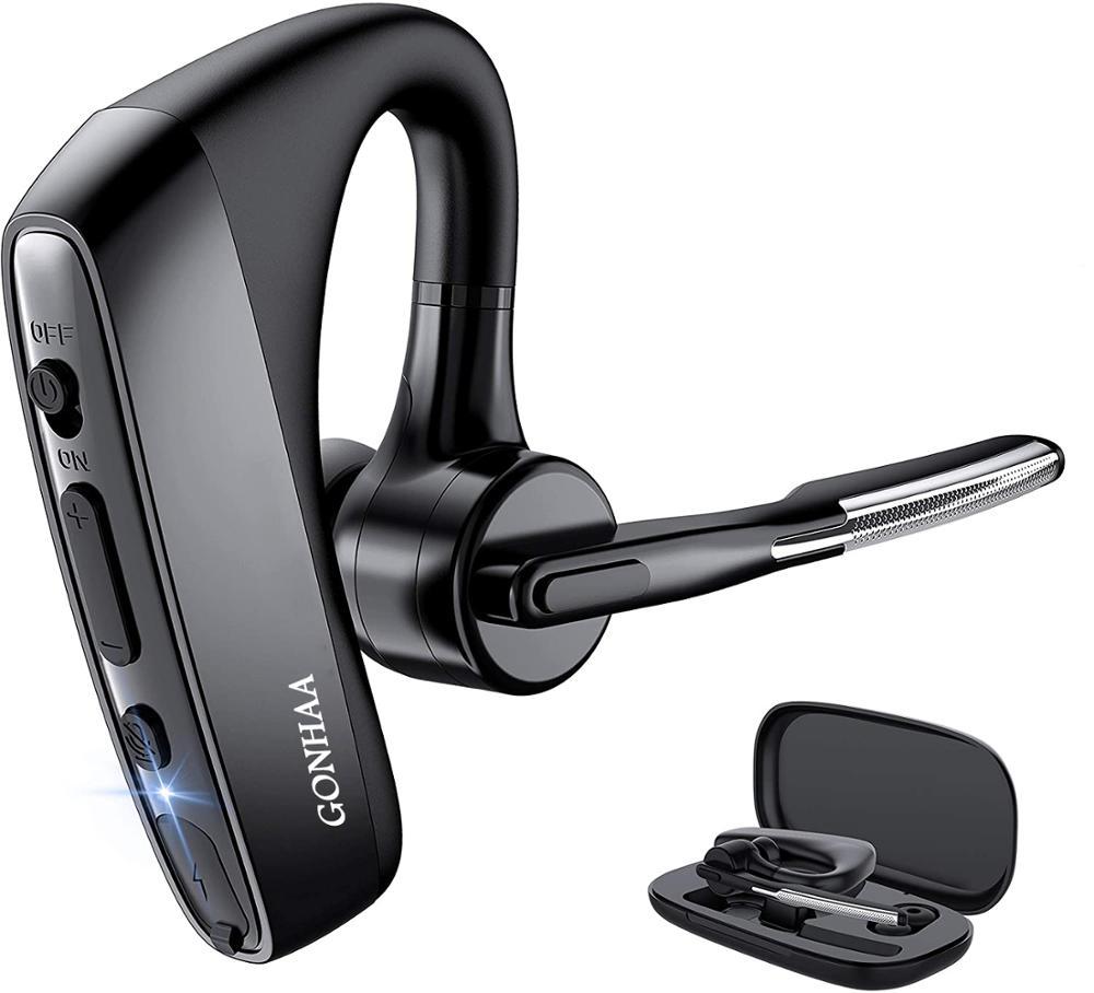 HKM-066387 Bluetooth Headset with Dual Mic Noise Cancellation and Long Battery Life